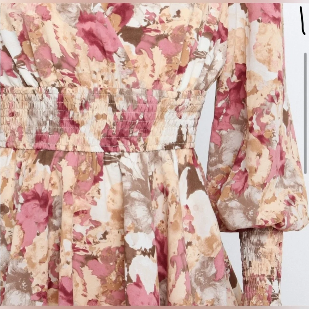NWT Petal & Pup Long Sleeve Floral Ruffle Feminine Mini Dress: Size 10 - Picture 4 of 13